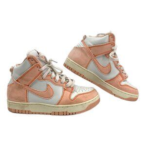 Nike Coral Pink & White Dunk High Sneakers | Size 6